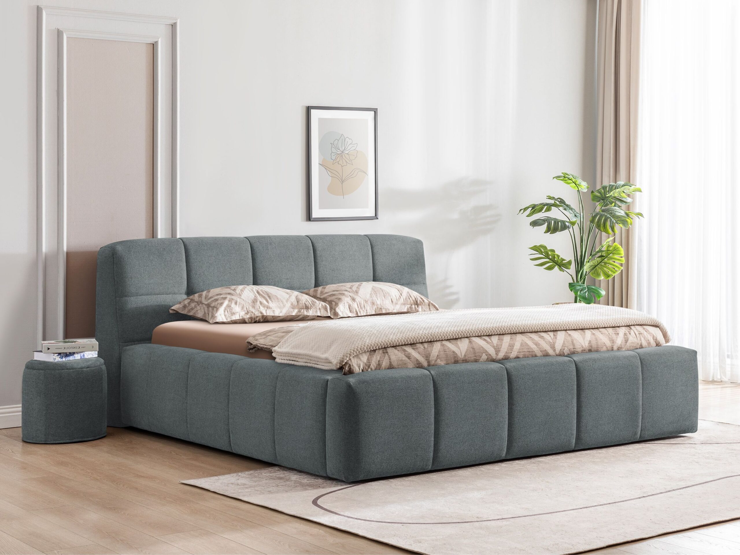 Bed Brugge | 140 x 200 cm | Cyber 587, grijsblauw