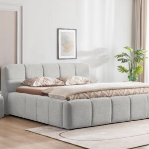 Bed Brugge | 160 x 210 cm | Cyber 574, lichtgrijs