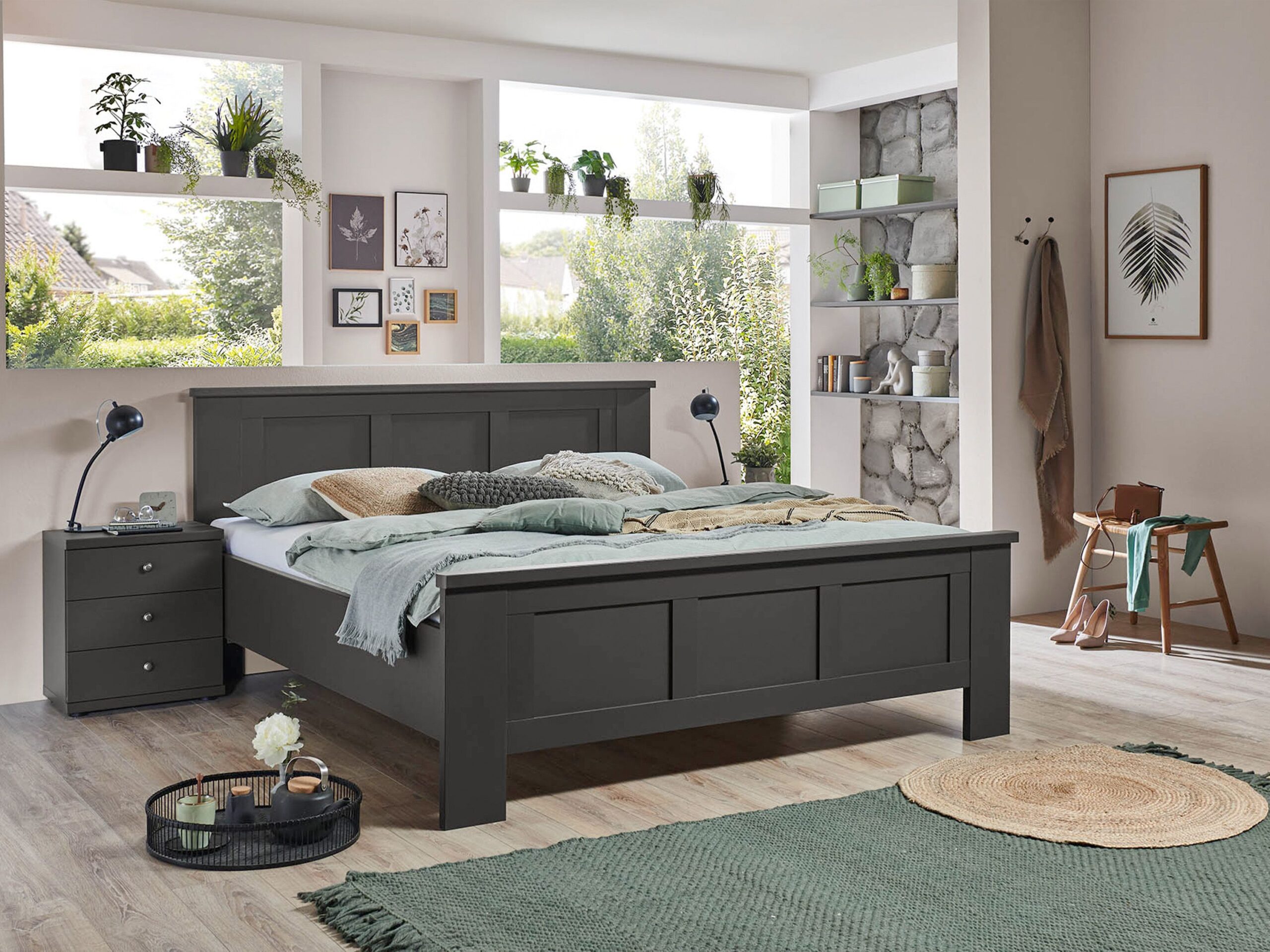 Bed Celta voorraad | 140 x 200 cm | Grafiet Decor