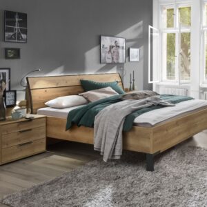 Bed Rota | houten hoofdbord | 1-persoons | 120 x 210 cm | imitatie bianco eiken