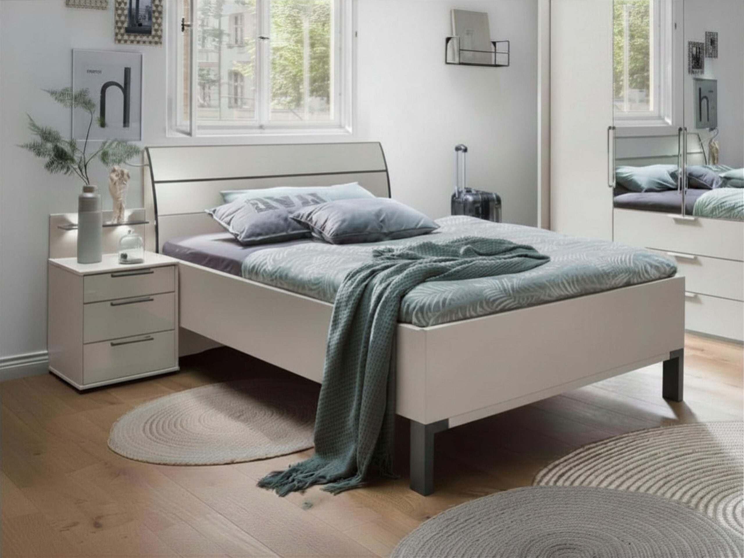 Bed Rota | houten hoofdbord | 2-persoons | 140 x 220 cm | wit decor