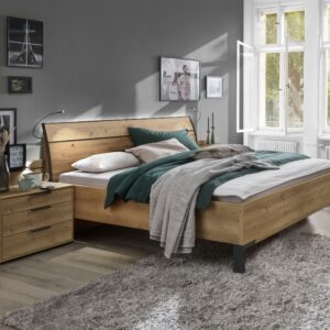 Bed Rota | houten hoofdbord voorraad | 140 x 210 cm | imitatie bianco eiken