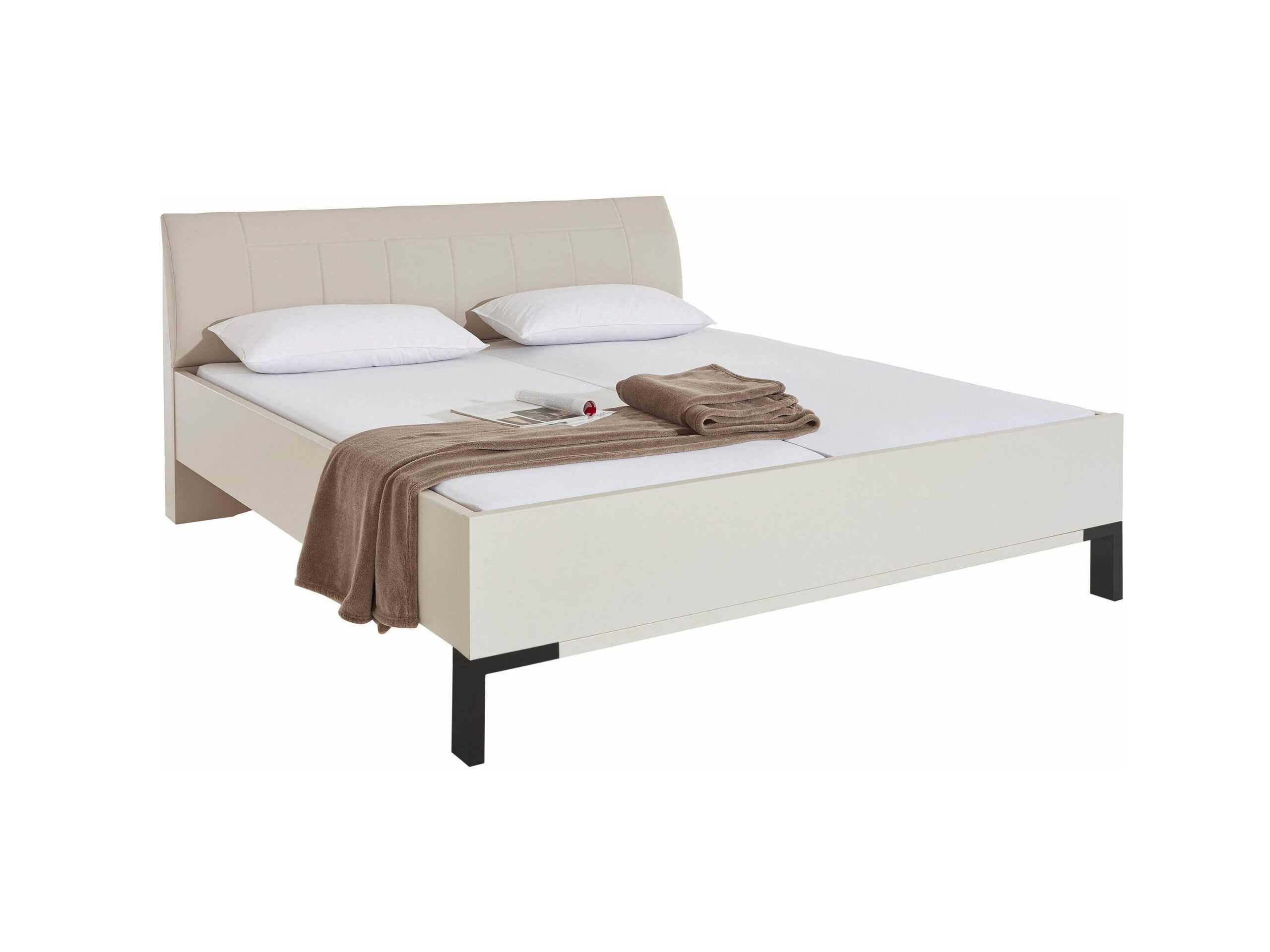 Bed Rota | leren hoofdbord | 1-persoons | 120 x 210 cm | champagne decor
