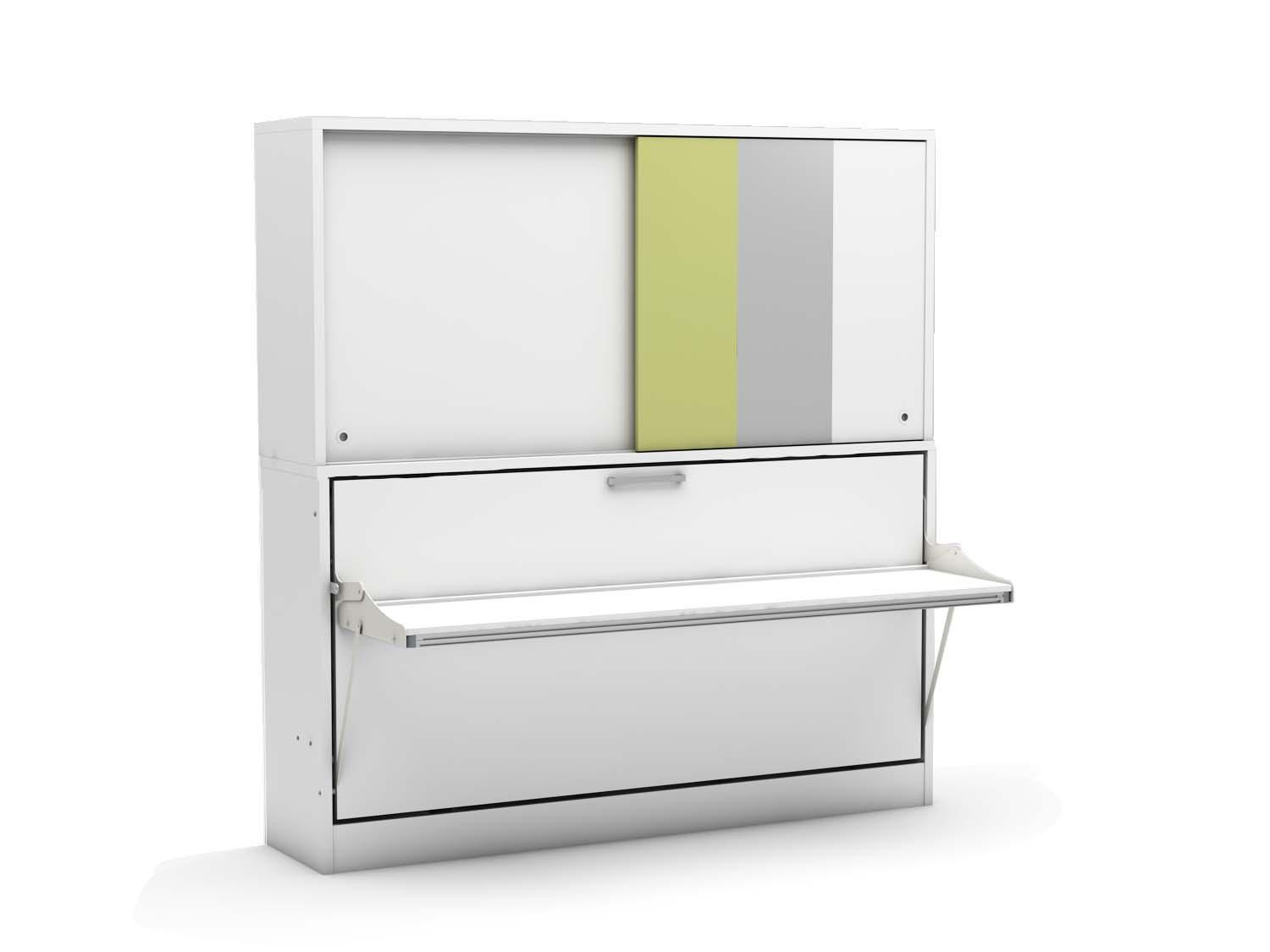 Eenpersoons opklapbed Academy met Bureau & kastruimte - Verde - Koudschuim tot 120 KG