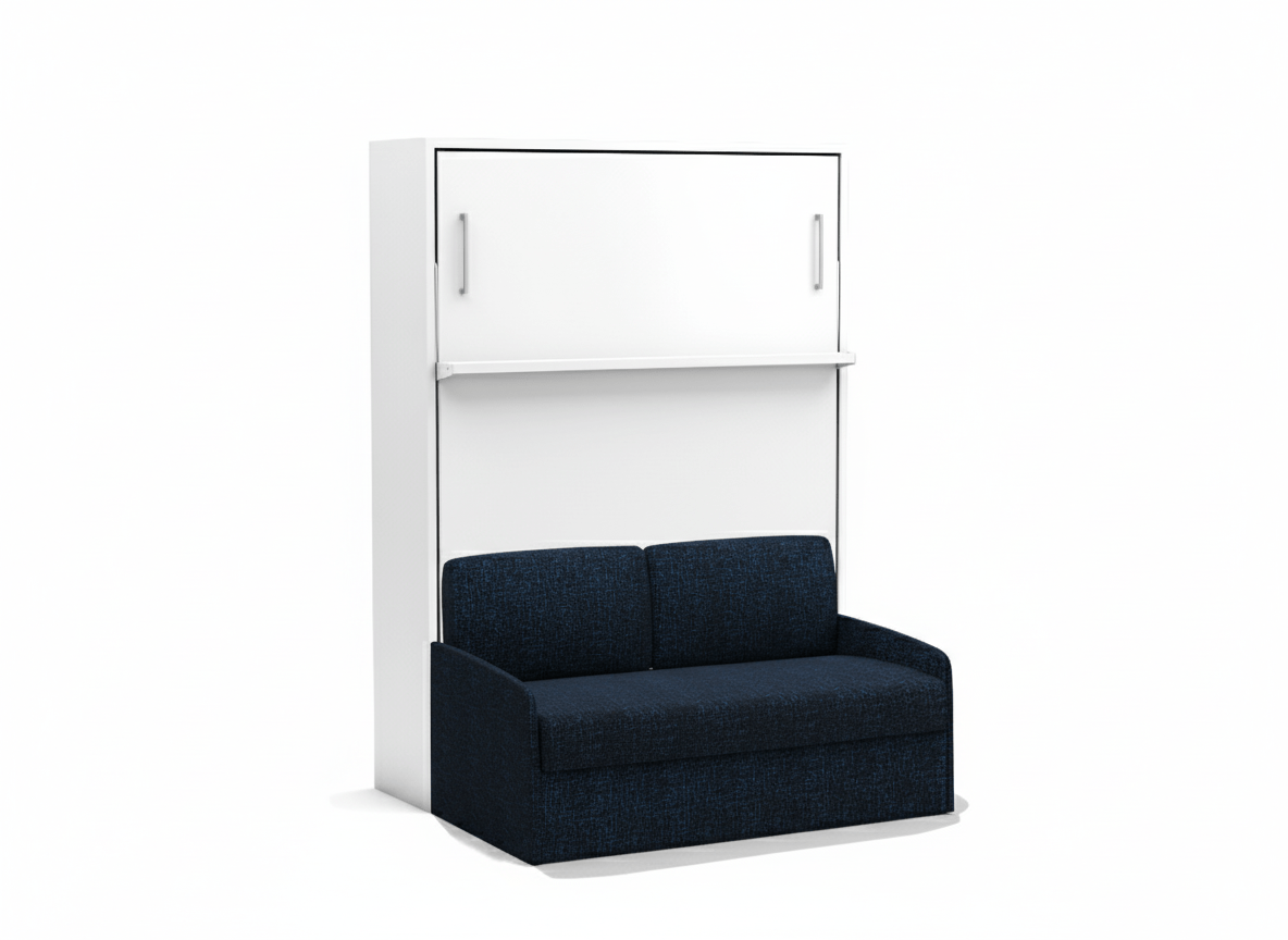 Tweepersoons opklapbed Diva loft met bank blauw - Koudschuim tot 120 KG