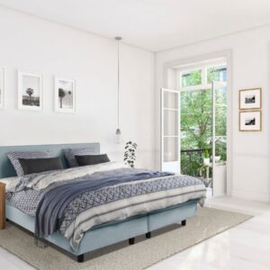 Beddenleeuw Boxspring Bed Mila - 180x210 - Incl. Pocketmatras + Hoofdbord - Blauw