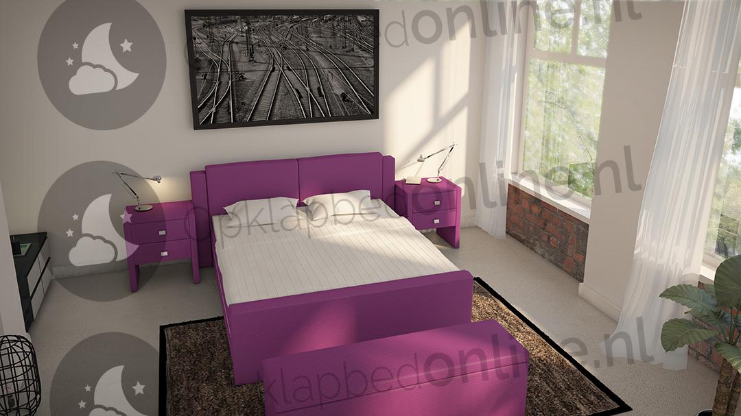 Opberg boxspring 140 x 190 cm- stofkleur 1528