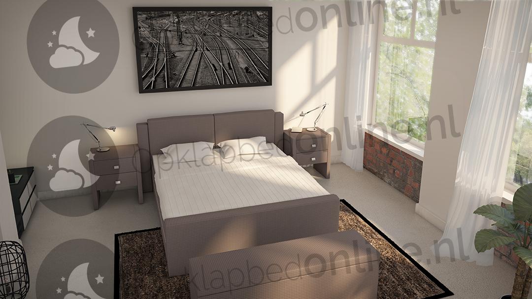 Opberg boxspring 140 x 200 cm- stofkleur 1749