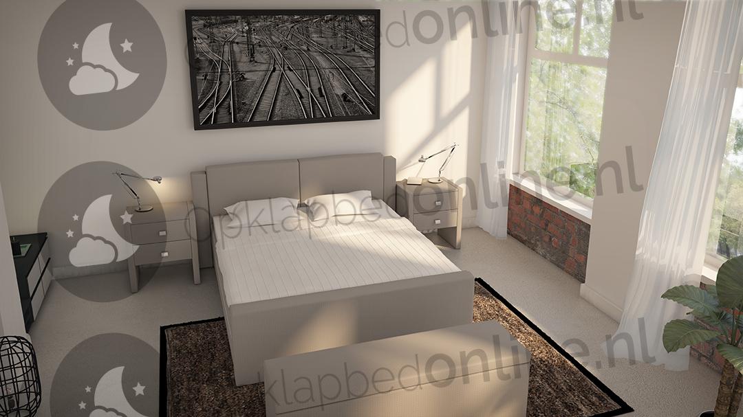 Opberg boxspring 140 x 200 cm- stofkleur 1913