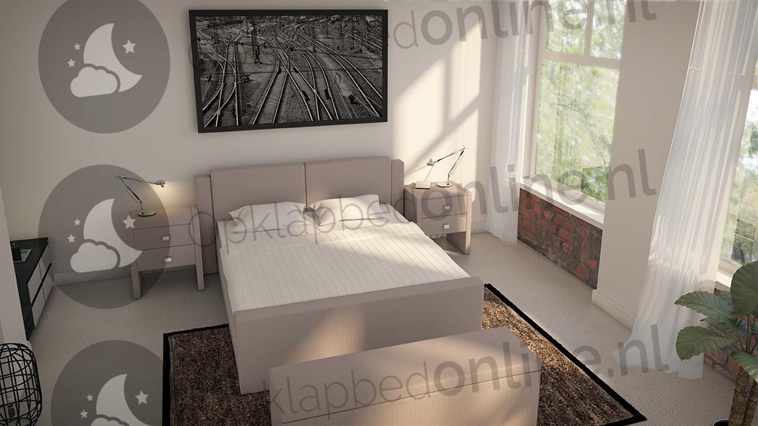 Opberg boxspring 140 x 190 cm- stofkleur 7015