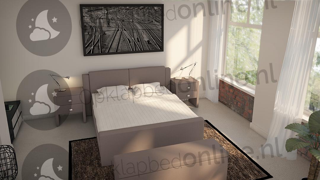 Opberg boxspring 140 x 190 cm- stofkleur 7071