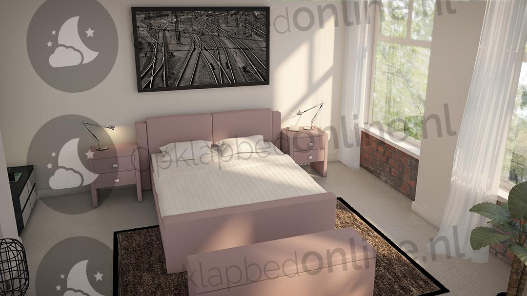 Opberg boxspring 140 x 190 cm- stofkleur 7072