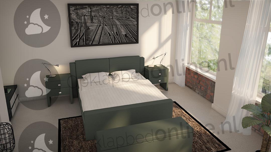 Opberg boxspring 140 x 200 cm- stofkleur 7075