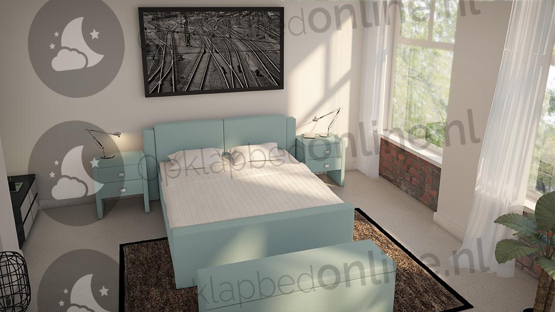 Opberg boxspring 140 x 190 cm- stofkleur 7076