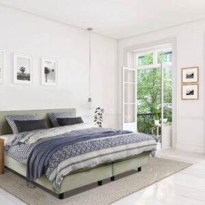 Beddenleeuw Boxspring Bed Mila - 180x210 - Incl. Pocketmatras + Hoofdbord - Groen