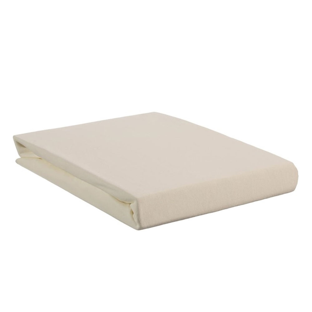Hoeslaken Jersey Stretch Off-white Tweepersoons
