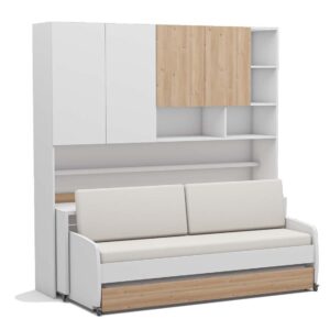 Opklapbed Icon compact met kast - wit - Koudschuim tot 120 KG
