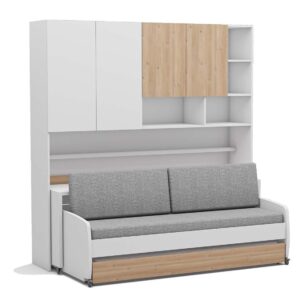 Opklapbed Icon compact met kast - wit - Koudschuim tot 120 KG