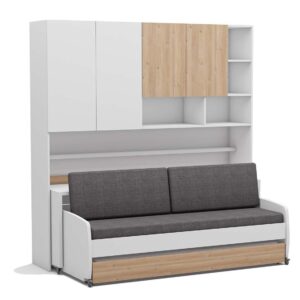 Opklapbed Icon compact met kast - wit - Koudschuim tot 120 KG