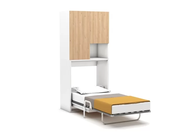 Eenpersoons opklapbed Capsule met kast - Koudschuim tot 120 KG