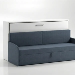 Eenpersoons opklapbed met bank blauw - Koudschuim tot 120 KG