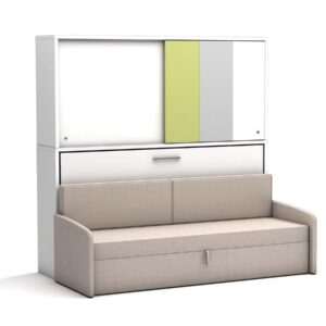 Eenpersoons opklapbed Academy - Verde - met crème bank - Koudschuim tot 120 KG