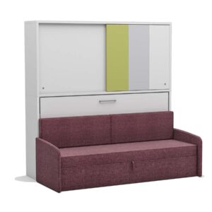 Eenpersoons opklapbed Academy - Verde - met roze bank - Koudschuim tot 120 KG