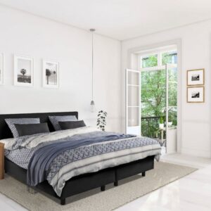 Beddenleeuw Boxspring Bed Mila - 180x210 - Incl. Pocketmatras + Hoofdbord - Zwart